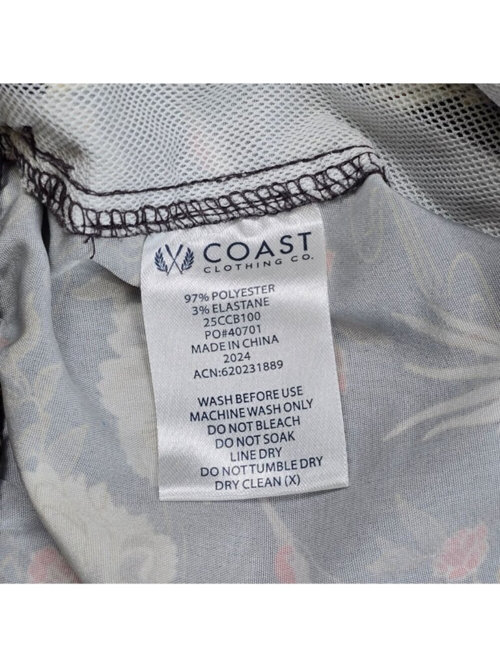 Coast Clothing Mens XL Floral Crane Swim Trunks Board Shorts Black Red Beige - Picture 3 of 4